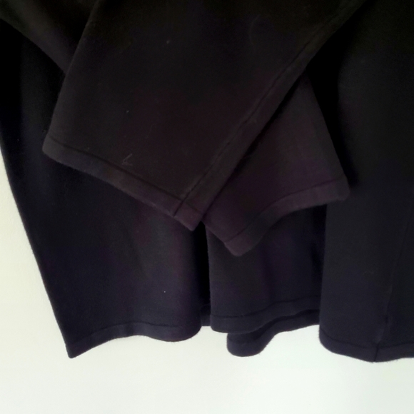 DRESS BARN Sz XL Black Rayon Knit Sweater Black Faux Fur Collar Mobwife Dressy - Picture 7 of 14